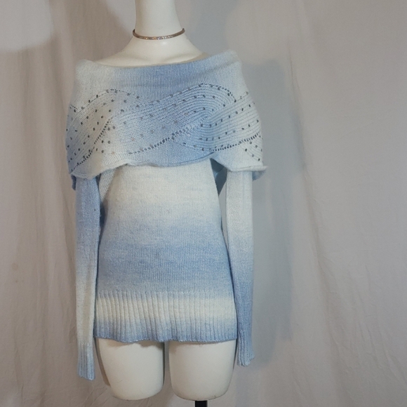 New York & company gradient blue off the shoulder - Picture 1 of 8